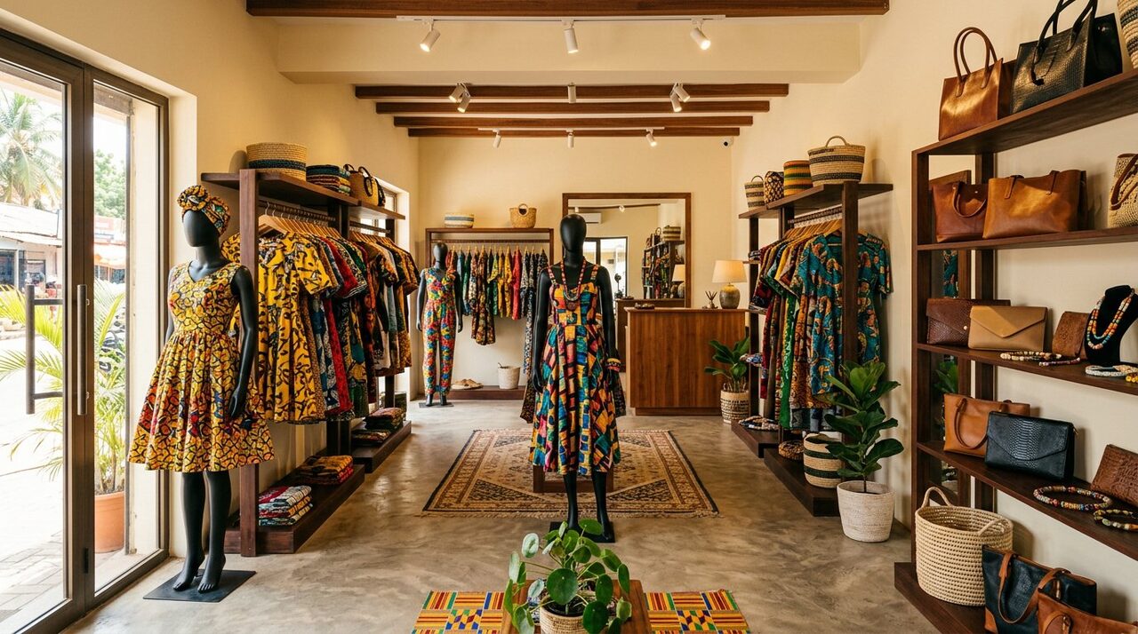 Bella Styles boutique interior with dresses and handbags
