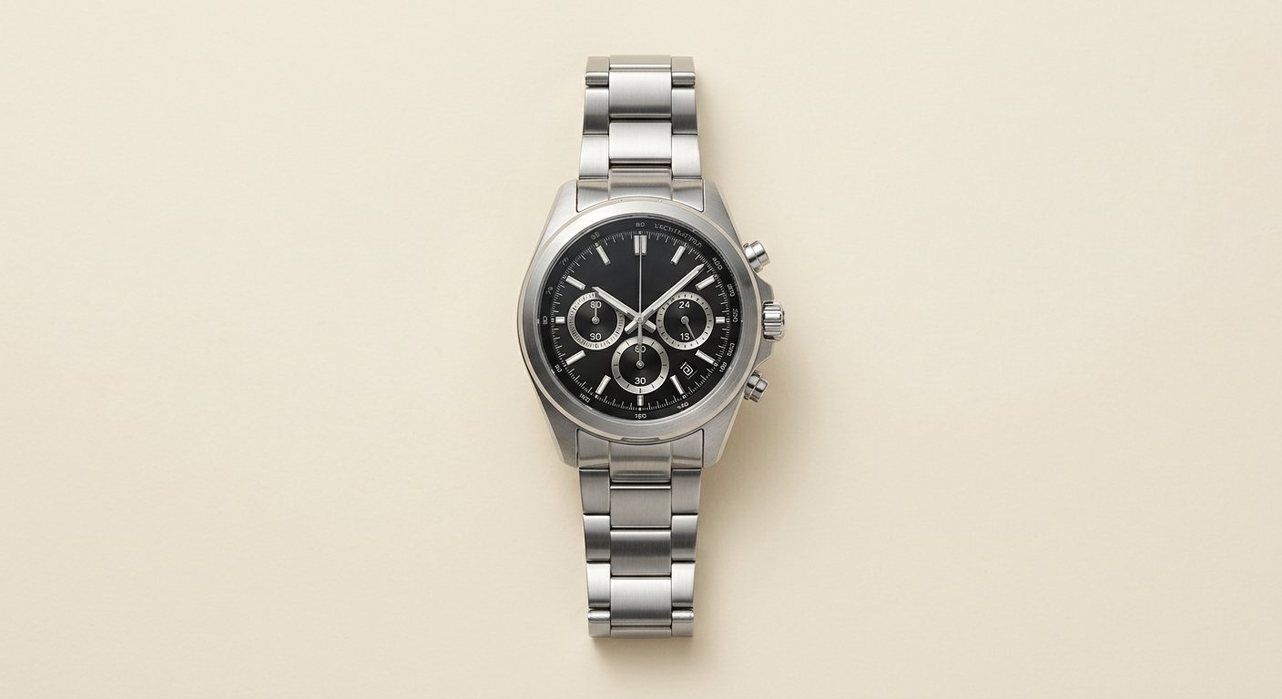 Stainless steel chronograph watch