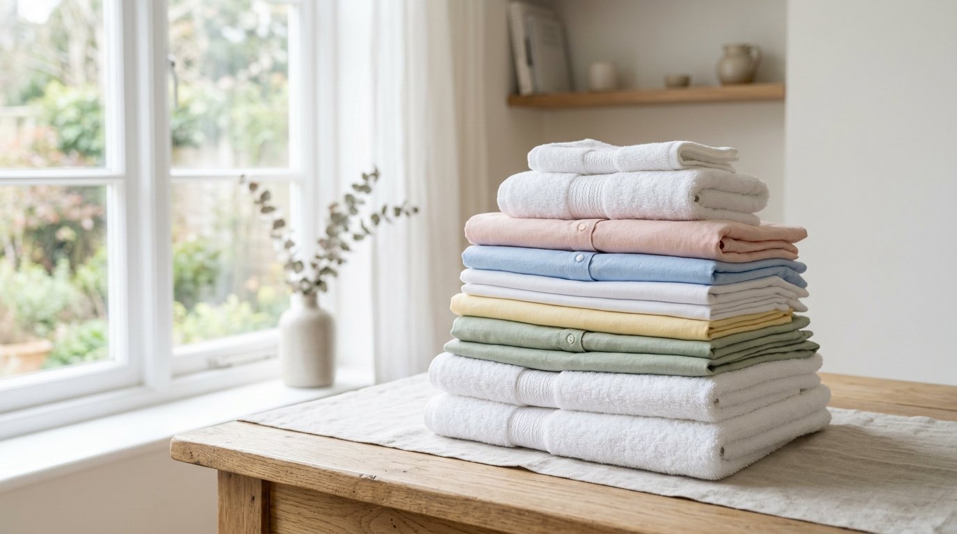 Neatly folded laundry